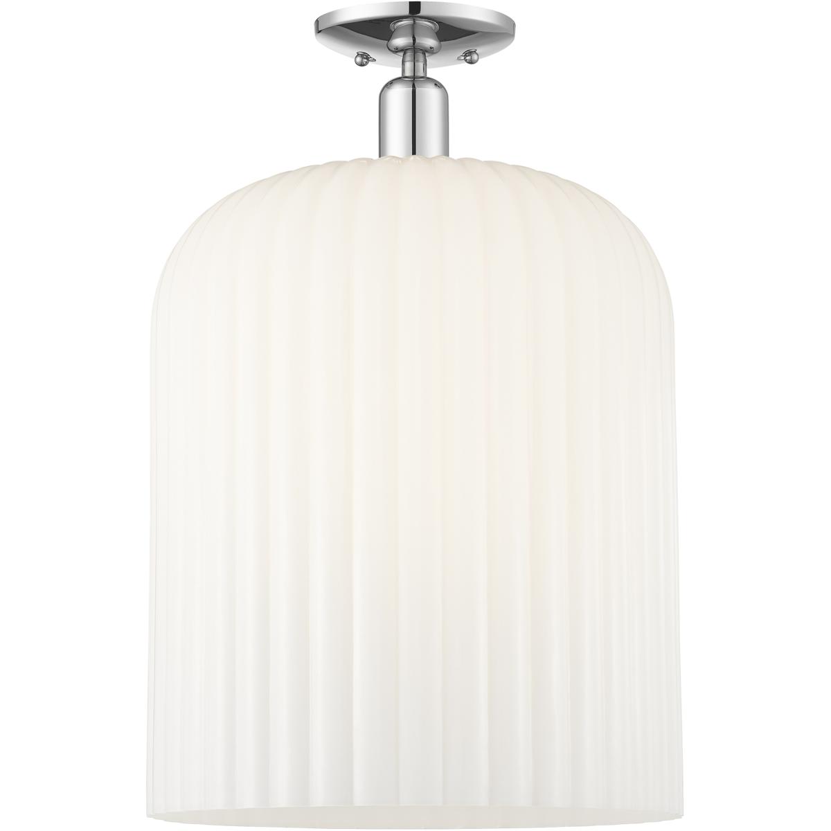 Innovations Lighting 716-1C-PC-G559-12GWH Bridal Veil 1 Light 12 inch Polished Chrome Semi-Flush Mount Ceiling Light in Gloss White Glass
