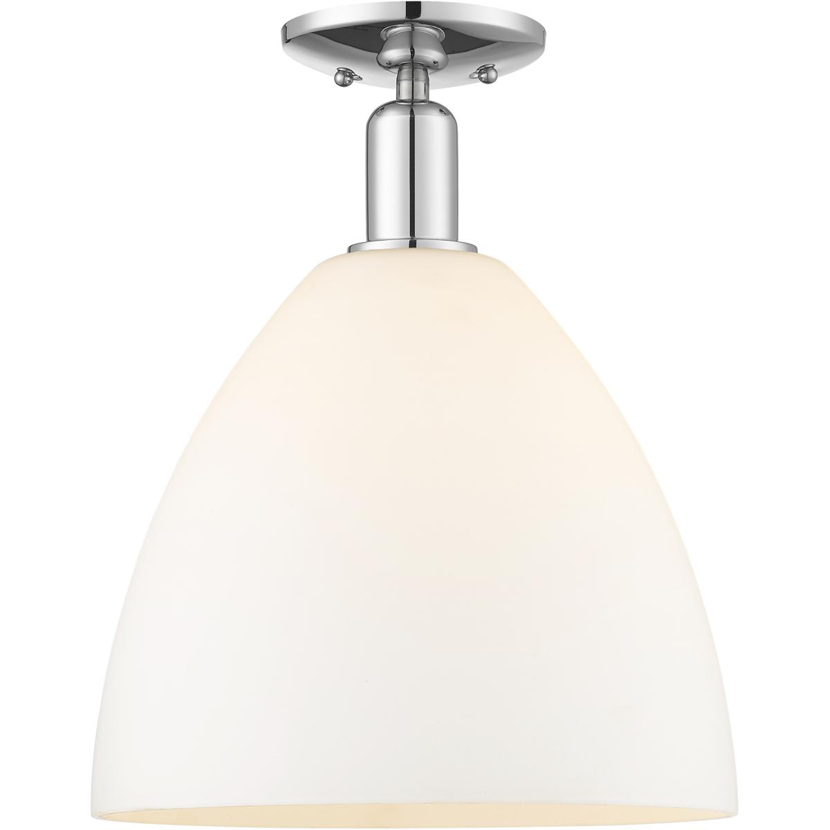 Innovations Lighting 716-1C-PC-GBD-121 Arcadia Bristol 1 Light 12 inch Polished Chrome Semi-Flush Mount Ceiling Light in Matte White