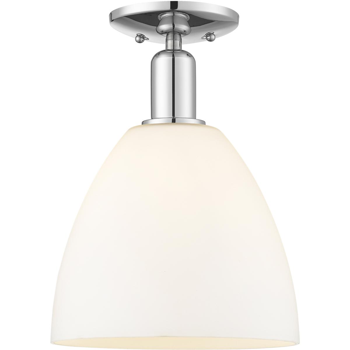 Innovations Lighting 716-1C-PC-GBD-91 Arcadia Bristol 1 Light 9 inch Polished Chrome Semi-Flush Mount Ceiling Light in Matte White