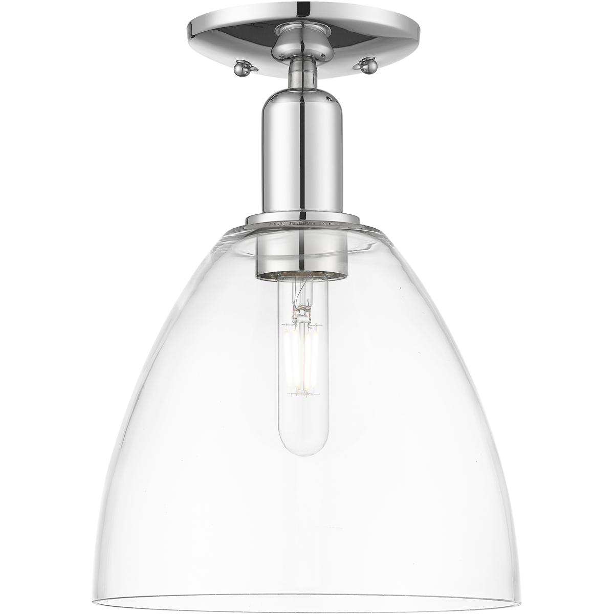 Innovations Lighting 716-1C-PC-GBD-92 Arcadia Bristol 1 Light 9 inch Polished Chrome Semi-Flush Mount Ceiling Light in Clear