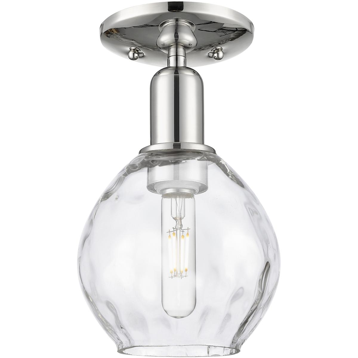 Innovations Lighting 716-1C-PN-G362 Arcadia Waverly 1 Light 6 inch Polished Nickel Semi-Flush Mount Ceiling Light
