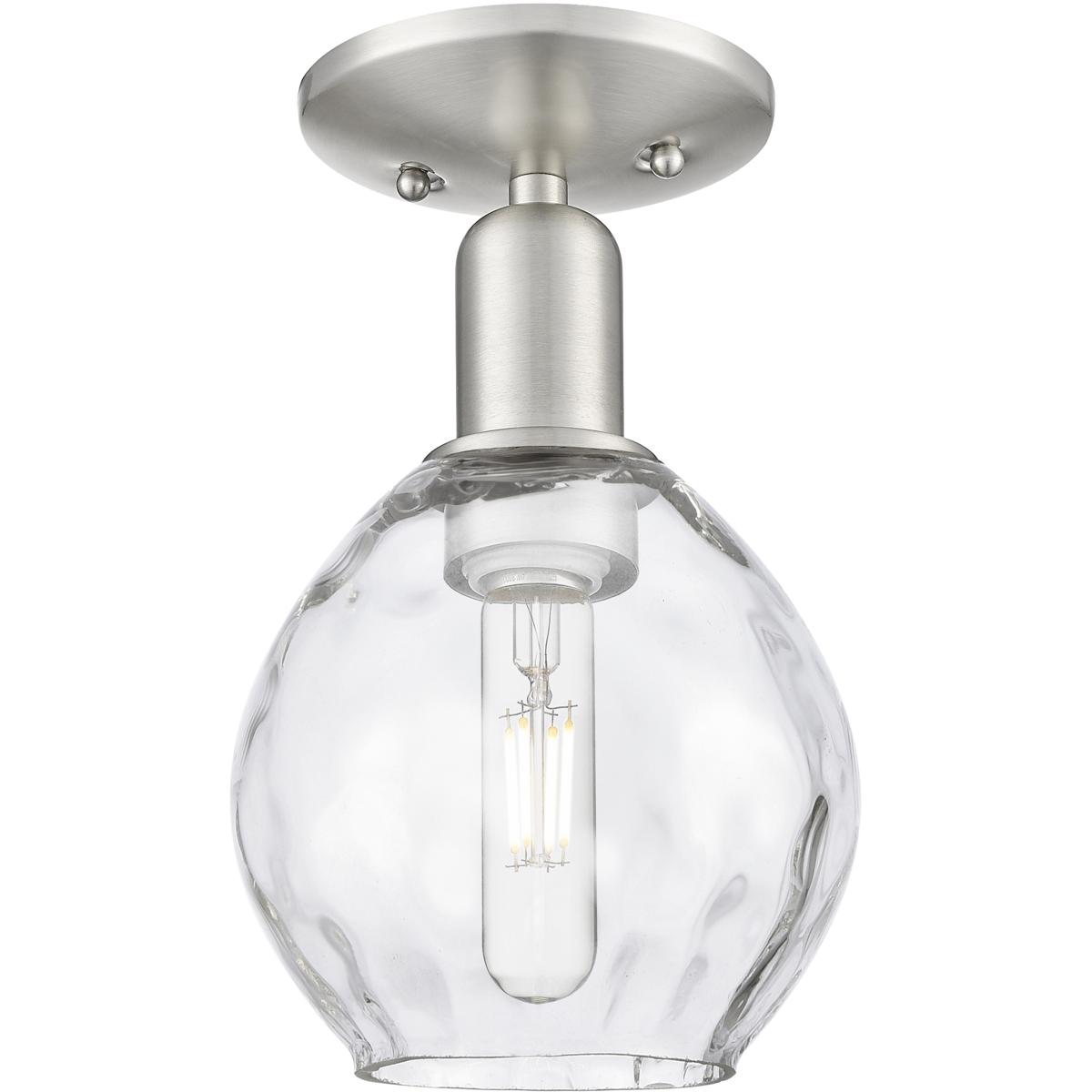 Innovations Lighting 716-1C-SN-G362 Arcadia Waverly 1 Light 6 inch Brushed Satin Nickel Semi-Flush Mount Ceiling Light