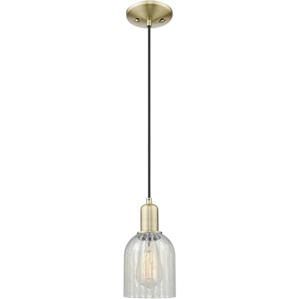 Innovations Lighting 716-1P-AB-G2511 Arcadia Caledonia 1 Light 5 inch Antique Brass Mini Pendant Ceiling Light in Mouchette