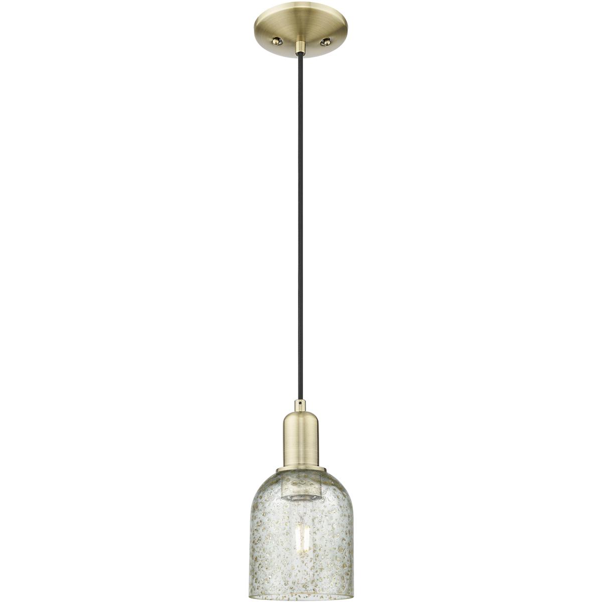 Innovations Lighting 716-1P-AB-G259 Arcadia Caledonia 1 Light 5 inch Antique Brass Mini Pendant Ceiling Light in Mica