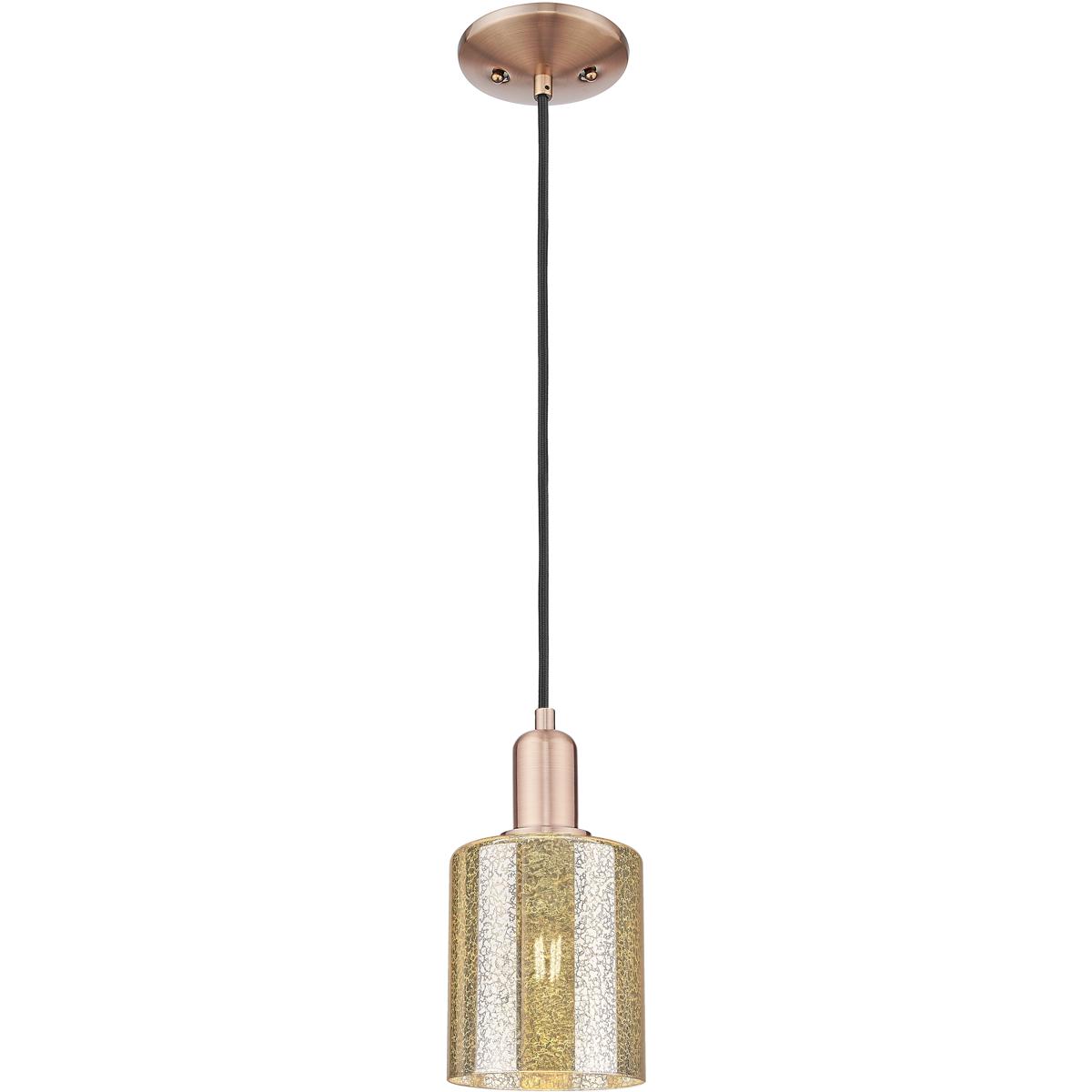 Innovations Lighting 716-1P-AC-G116 Arcadia Cobbleskill 1 Light 5 inch Antique Copper Mini Pendant Ceiling Light in Mercury