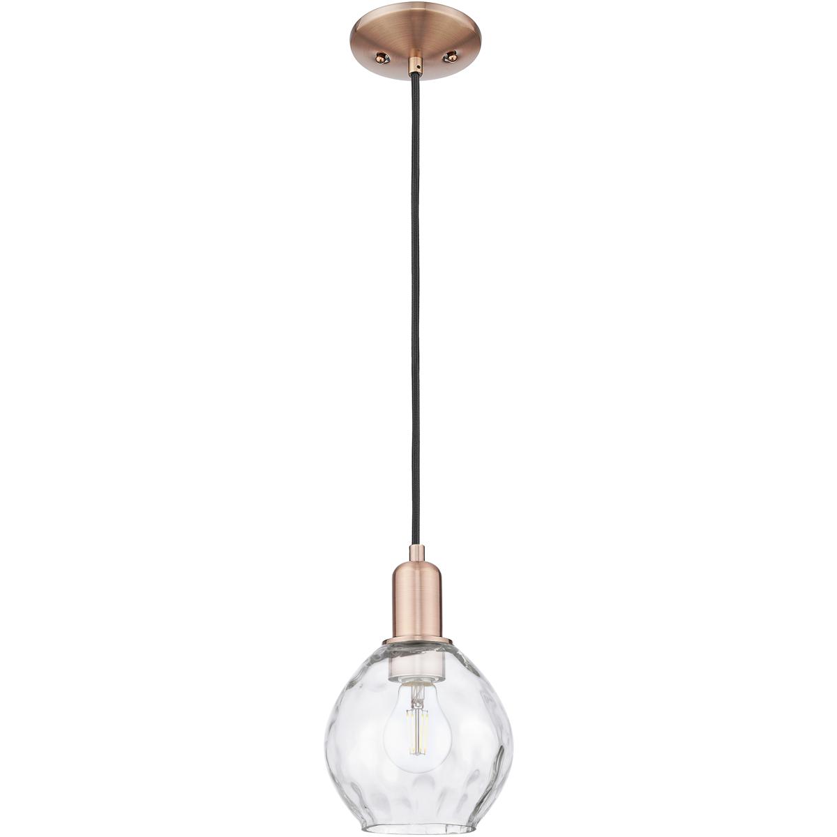 Innovations Lighting 716-1P-AC-G362 Arcadia Waverly 1 Light 6 inch Antique Copper Mini Pendant Ceiling Light