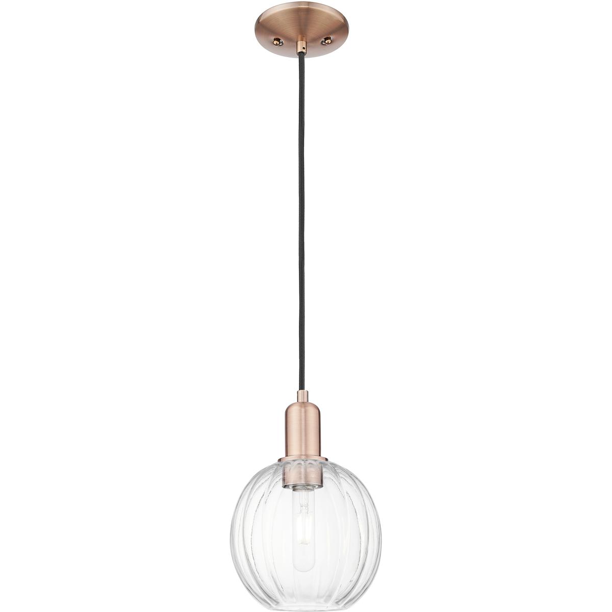 Innovations Lighting 716-1P-AC-G458-7CL Preston 1 Light 7 inch Antique Copper Mini Pendant Ceiling Light in Clear Glass