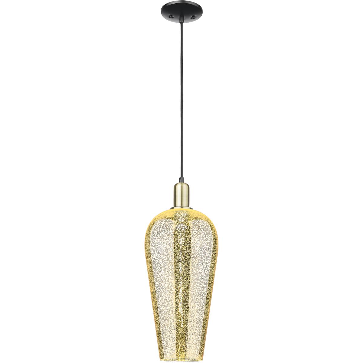 Innovations Lighting 716-1P-BAB-G456-8ME Chelsea 1 Light 8 inch Black Antique Brass Mini Pendant Ceiling Light in Mercury Deco Swirl Glass