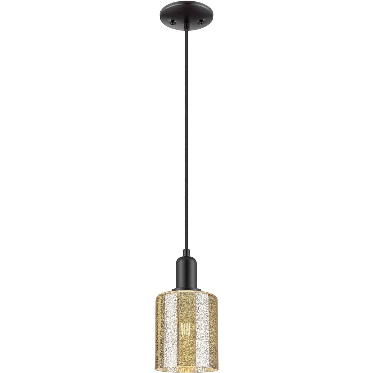 Innovations Lighting 716-1P-BK-G116 Arcadia Cobbleskill 1 Light 5 inch Matte Black Mini Pendant Ceiling Light in Mercury