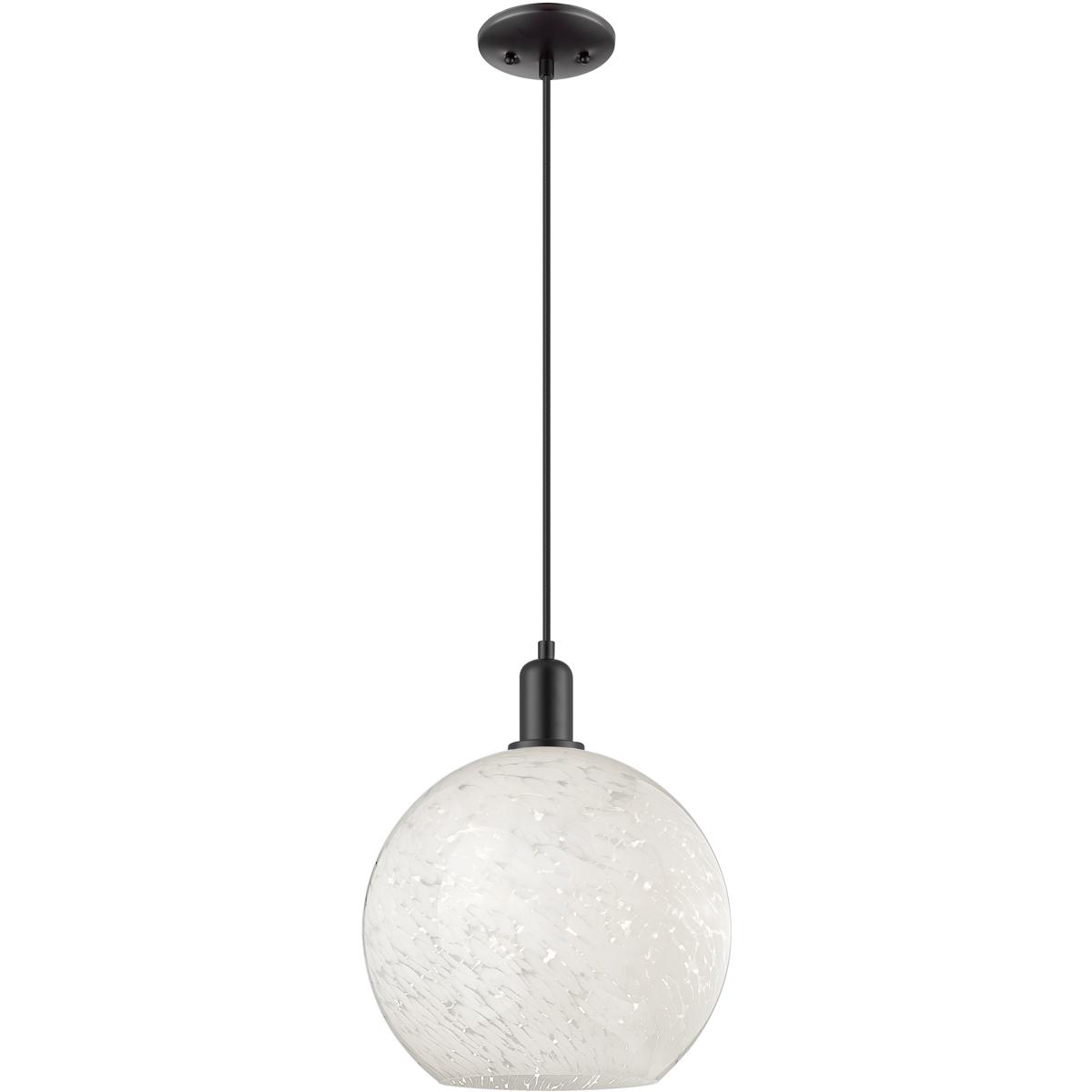 Innovations Lighting 716-1P-BK-G1216-12WM Arcadia White Mouchette 1 Light 12 inch Matte Black Mini Pendant Ceiling Light