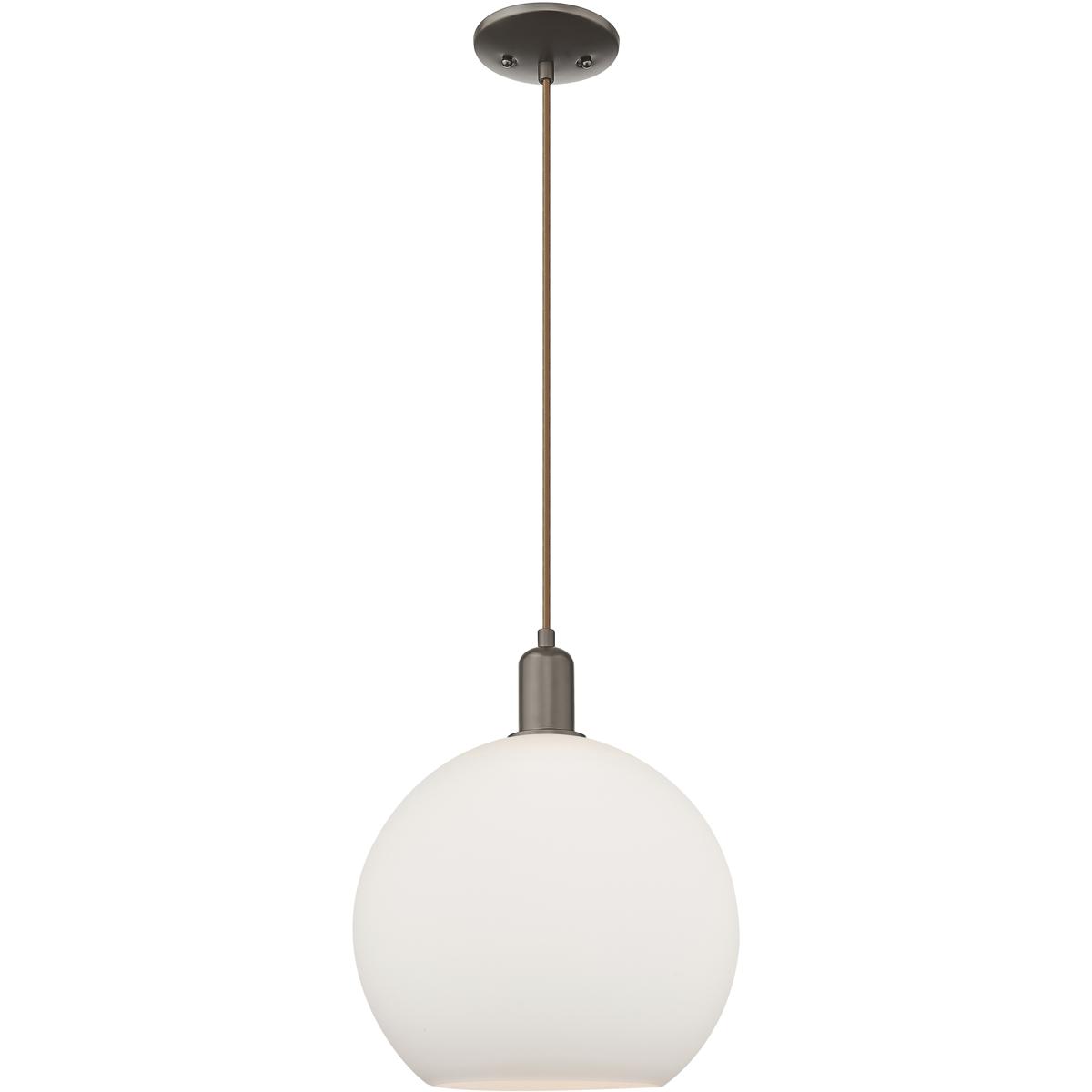 Innovations Lighting 716-1P-OB-G121-12 Arcadia Athens 1 Light 11.75 inch Oil Rubbed Bronze Mini Pendant Ceiling Light in Matte White