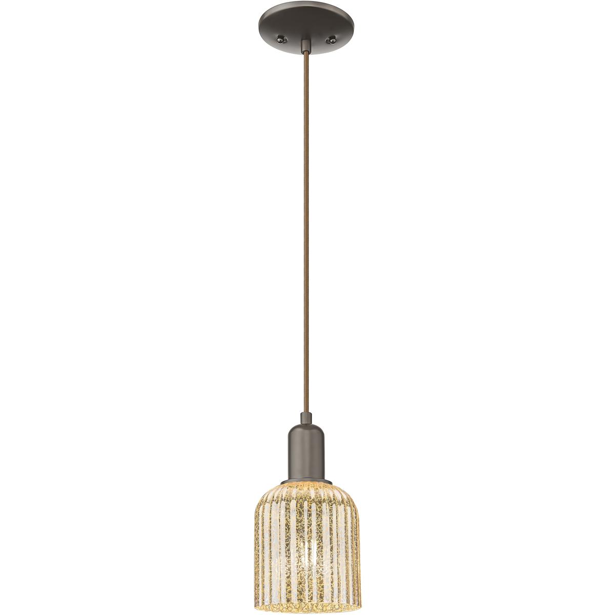 Innovations Lighting 716-1P-OB-G559-5ME Bridal Veil 1 Light 5 inch Oil Rubbed Bronze Mini Pendant Ceiling Light in Mercury Glass