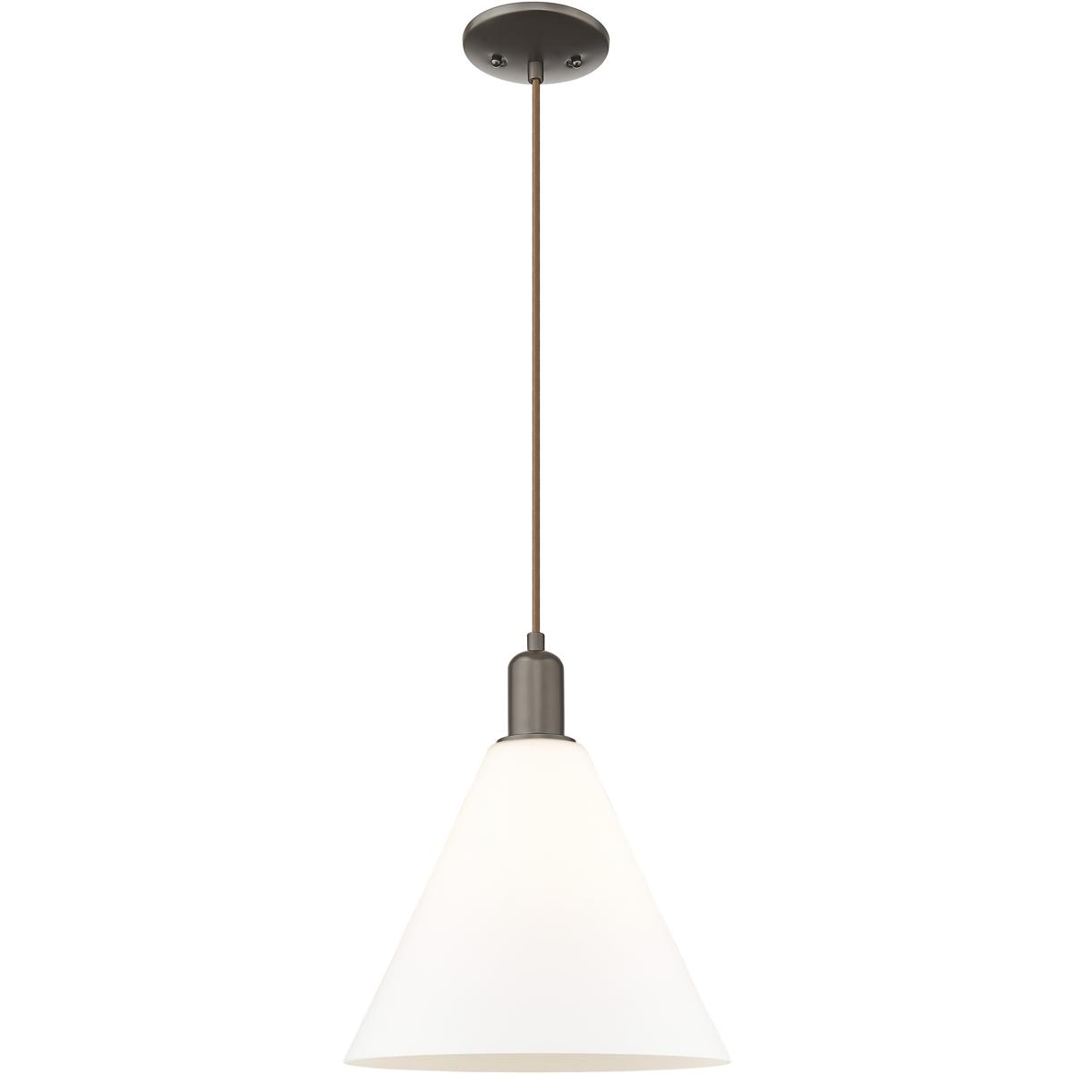 Innovations Lighting 716-1P-OB-GBC-121 Arcadia Berkshire Glass 1 Light 12 inch Oil Rubbed Bronze Mini Pendant Ceiling Light in Matte White