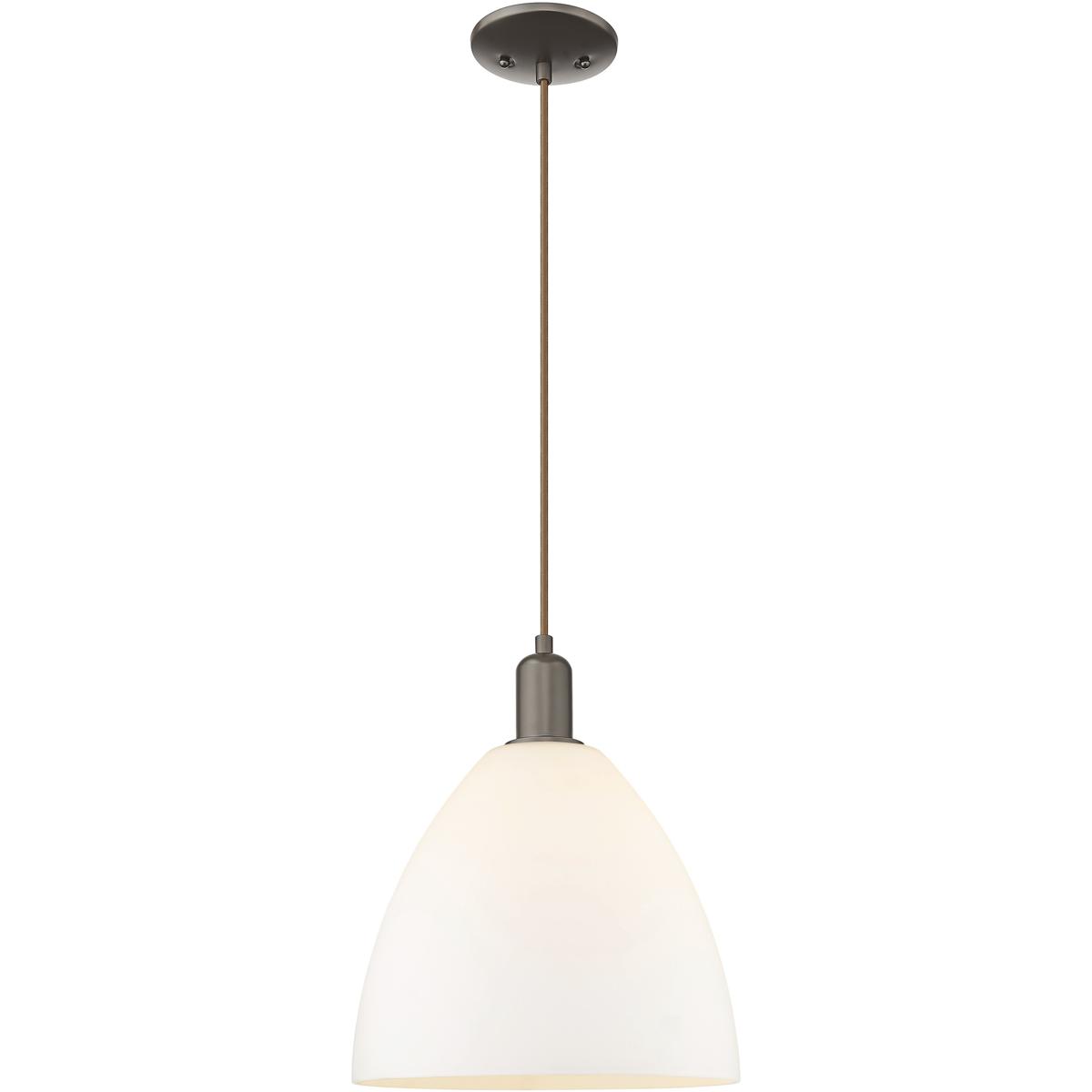 Innovations Lighting 716-1P-OB-GBD-121 Arcadia Bristol 1 Light 12 inch Oil Rubbed Bronze Mini Pendant Ceiling Light in Matte White