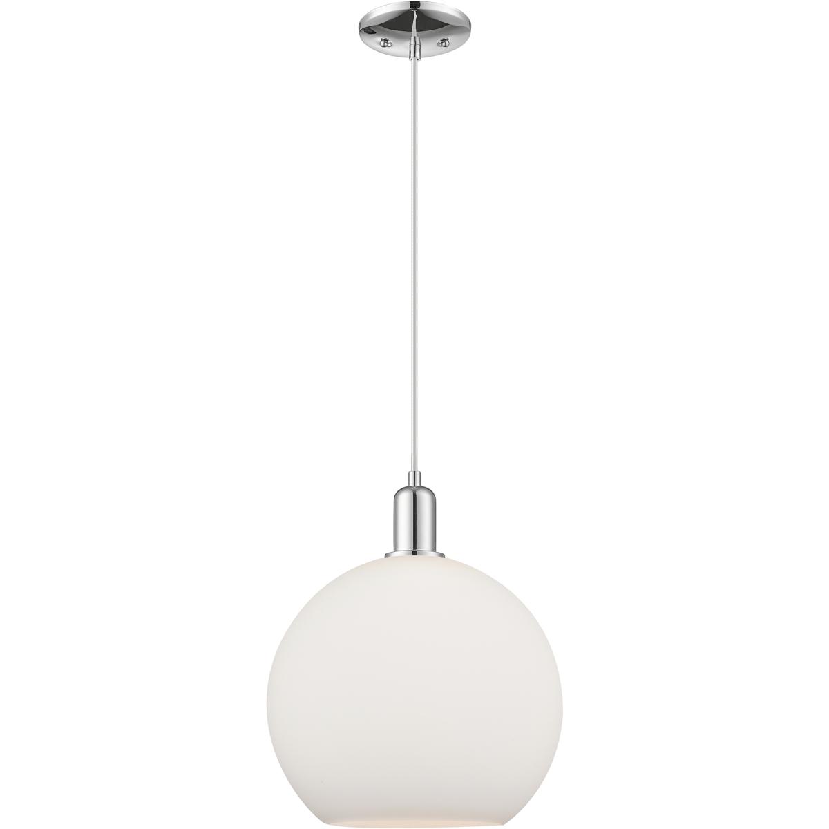 Innovations Lighting 716-1P-PC-G121-12 Arcadia Athens 1 Light 11.75 inch Polished Chrome Mini Pendant Ceiling Light in Matte White