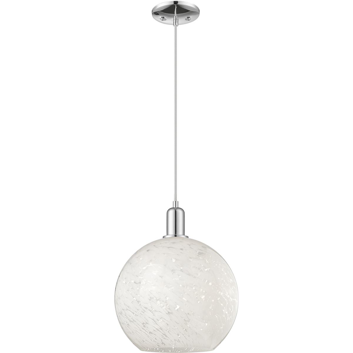 Innovations Lighting 716-1P-PC-G1216-12WM Arcadia White Mouchette 1 Light 12 inch Polished Chrome Mini Pendant Ceiling Light