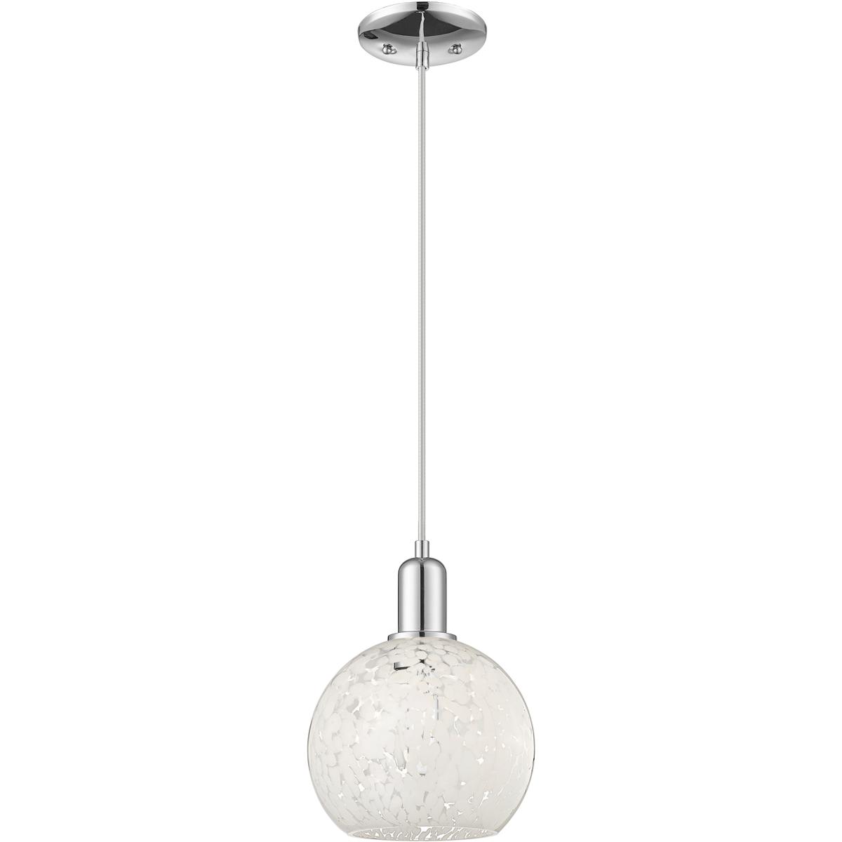 Innovations Lighting 716-1P-PC-G1216-8WM Arcadia White Mouchette 1 Light 8 inch Polished Chrome Mini Pendant Ceiling Light