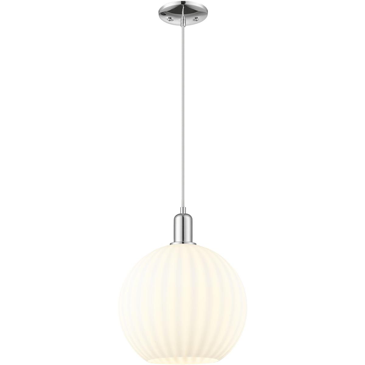 Innovations Lighting 716-1P-PC-G1217-12WV Arcadia White Venetian 1 Light 12 inch Polished Chrome Mini Pendant Ceiling Light