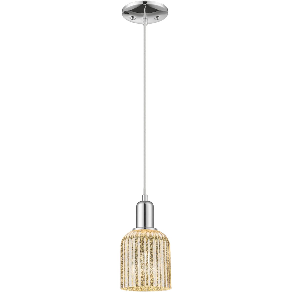 Innovations Lighting 716-1P-PC-G559-5ME Bridal Veil 1 Light 5 inch Polished Chrome Mini Pendant Ceiling Light in Mercury Glass
