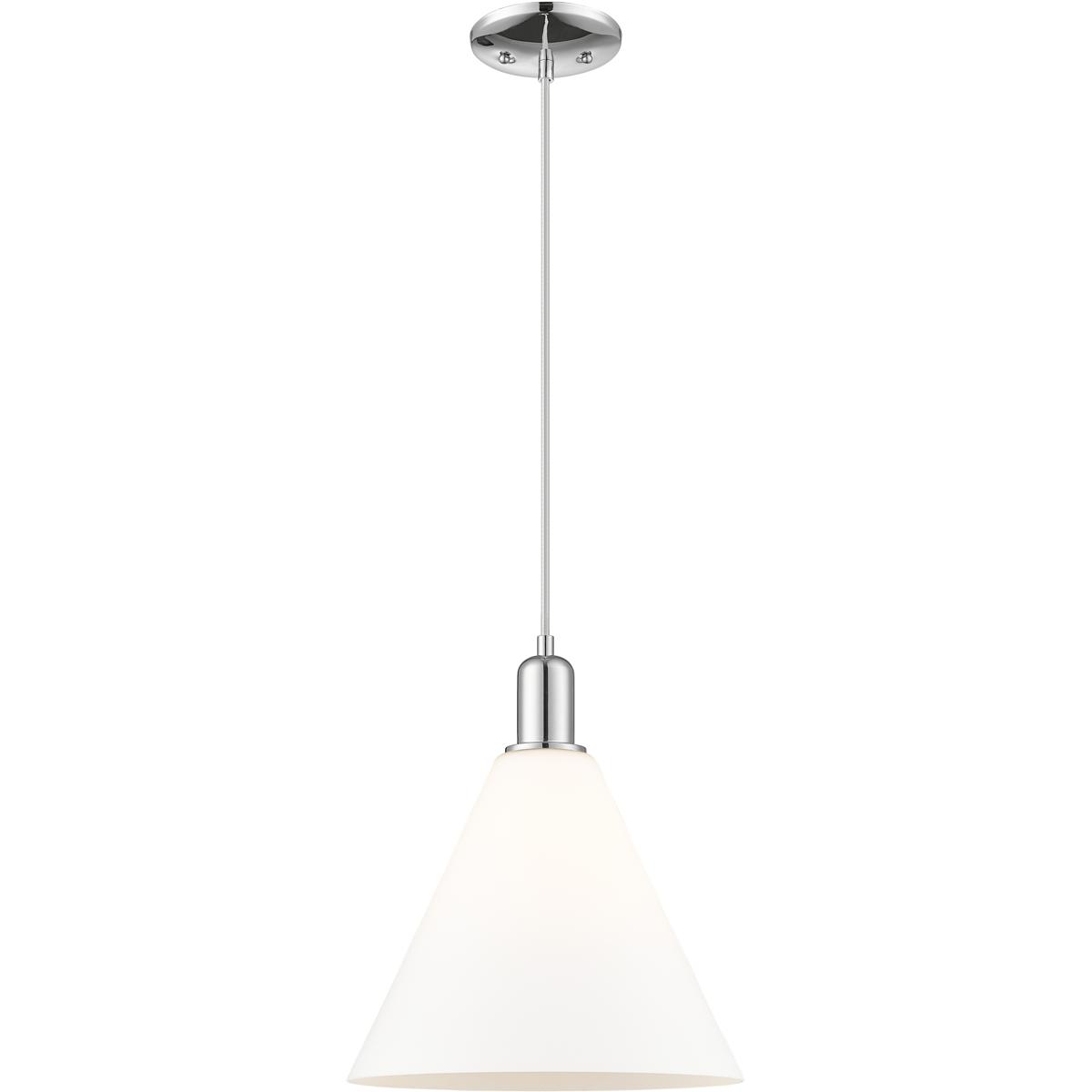 Innovations Lighting 716-1P-PC-GBC-121 Arcadia Berkshire Glass 1 Light 12 inch Polished Chrome Mini Pendant Ceiling Light in Matte White
