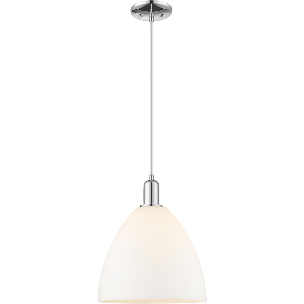 Innovations Lighting 716-1P-PC-GBD-121 Arcadia Bristol 1 Light 12 inch Polished Chrome Mini Pendant Ceiling Light in Matte White
