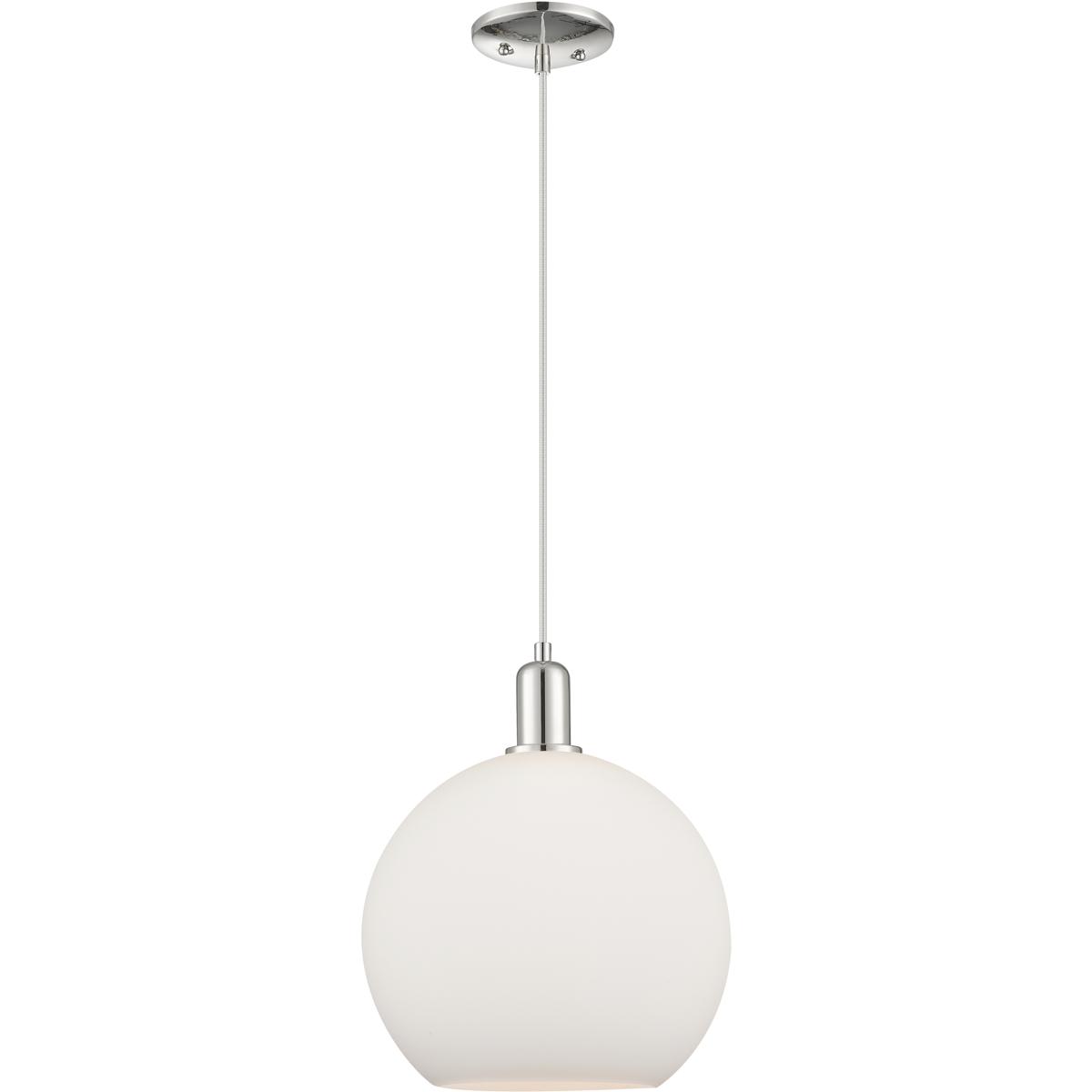 Innovations Lighting 716-1P-PN-G121-12 Arcadia Athens 1 Light 11.75 inch Polished Nickel Mini Pendant Ceiling Light in Matte White