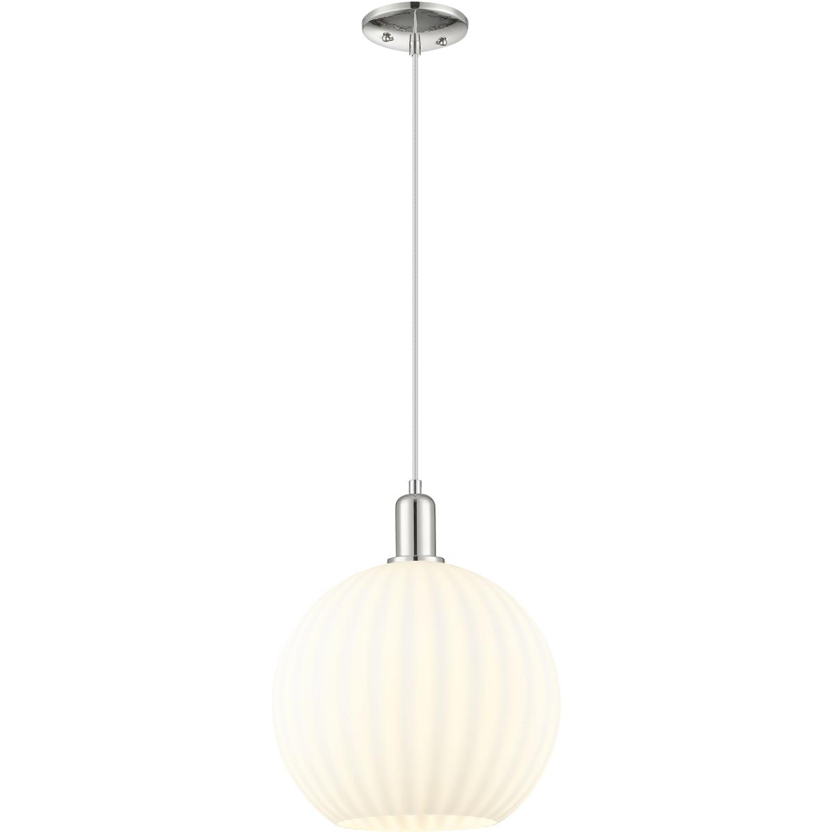 Innovations Lighting 716-1P-PN-G1217-12WV Arcadia White Venetian 1 Light 12 inch Polished Nickel Mini Pendant Ceiling Light