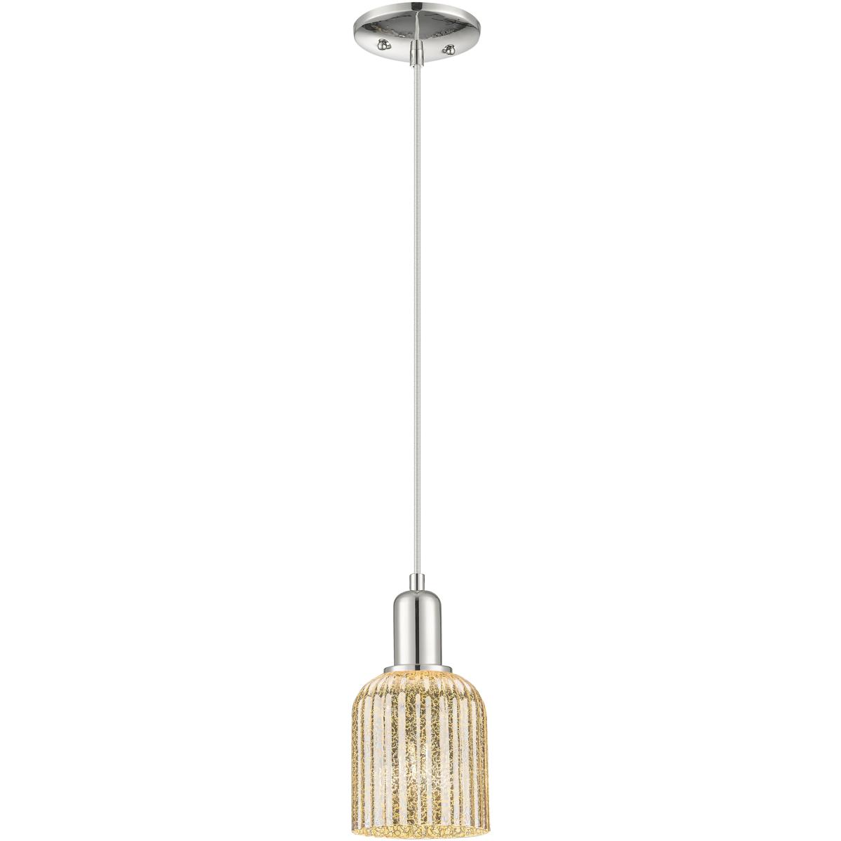 Innovations Lighting 716-1P-PN-G559-5ME Bridal Veil 1 Light 5 inch Polished Nickel Mini Pendant Ceiling Light in Mercury Glass