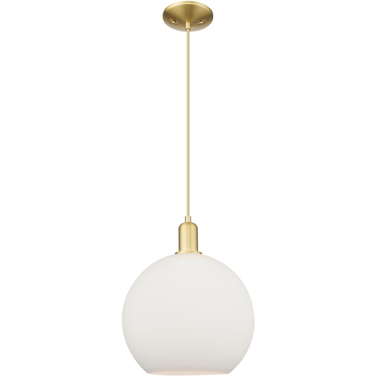 Innovations Lighting 716-1P-SG-G121-12 Arcadia Athens 1 Light 11.75 inch Satin Gold Mini Pendant Ceiling Light in Matte White