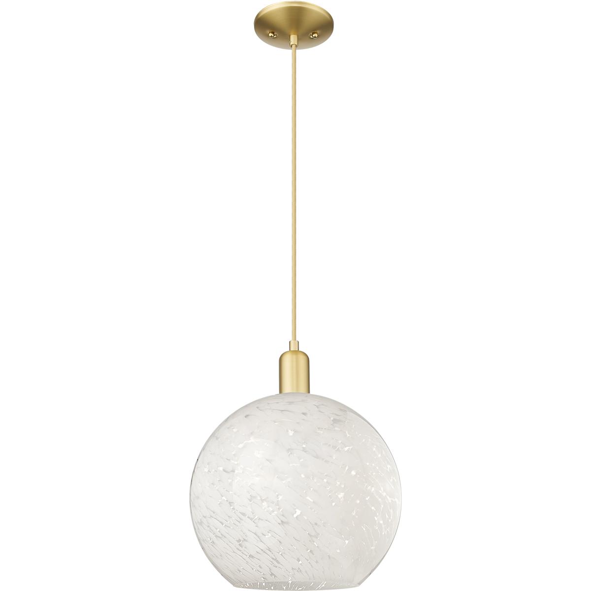 Innovations Lighting 716-1P-SG-G1216-12WM Arcadia White Mouchette 1 Light 12 inch Satin Gold Mini Pendant Ceiling Light