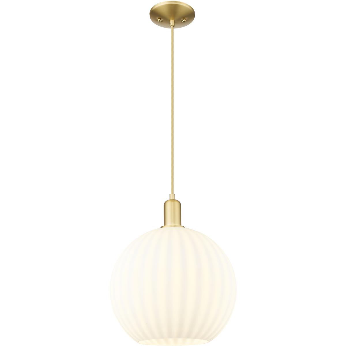 Innovations Lighting 716-1P-SG-G1217-12WV Arcadia White Venetian 1 Light 12 inch Satin Gold Mini Pendant Ceiling Light