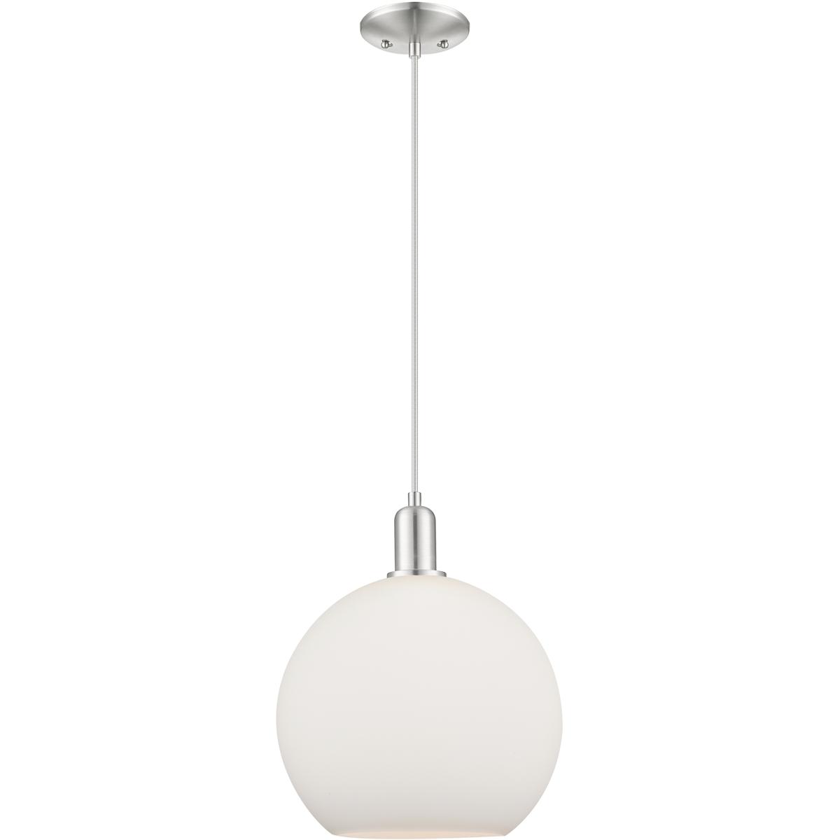 Innovations Lighting 716-1P-SN-G121-12 Arcadia Athens 1 Light 11.75 inch Brushed Satin Nickel Mini Pendant Ceiling Light in Matte White