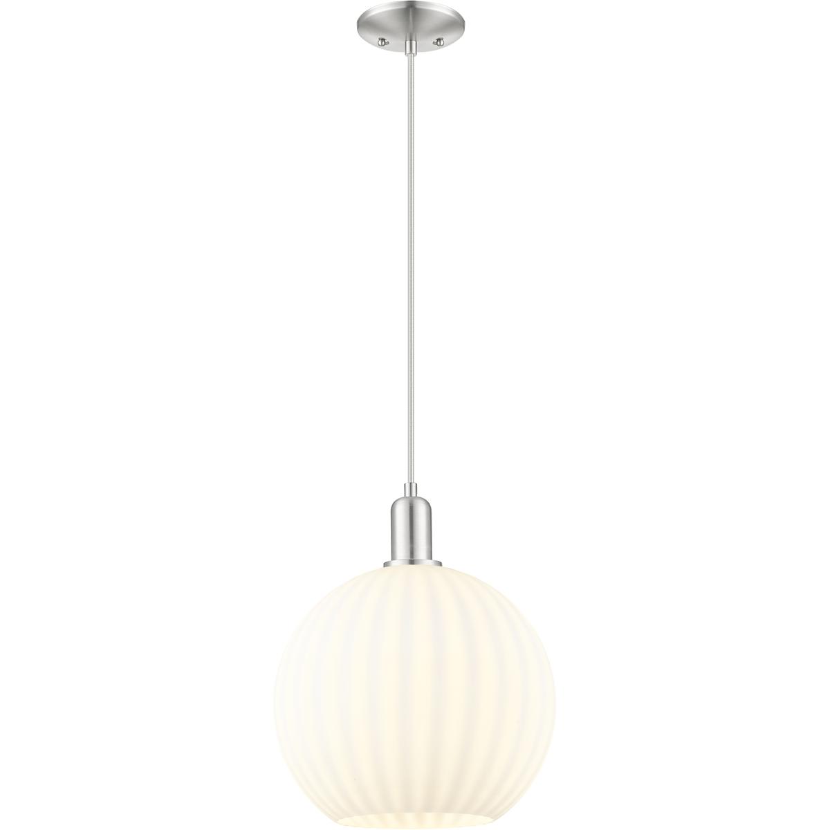 Innovations Lighting 716-1P-SN-G1217-12WV Arcadia White Venetian 1 Light 12 inch Brushed Satin Nickel Mini Pendant Ceiling Light