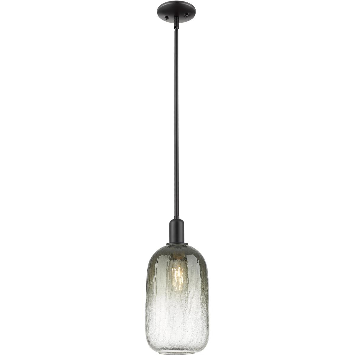 Innovations Lighting 716-1S-BK-G482-7SL Downtown Urban Brookhaven Cloche 1 Light 7 inch Matte Black Mini Pendant Ceiling Light in Slate Glass