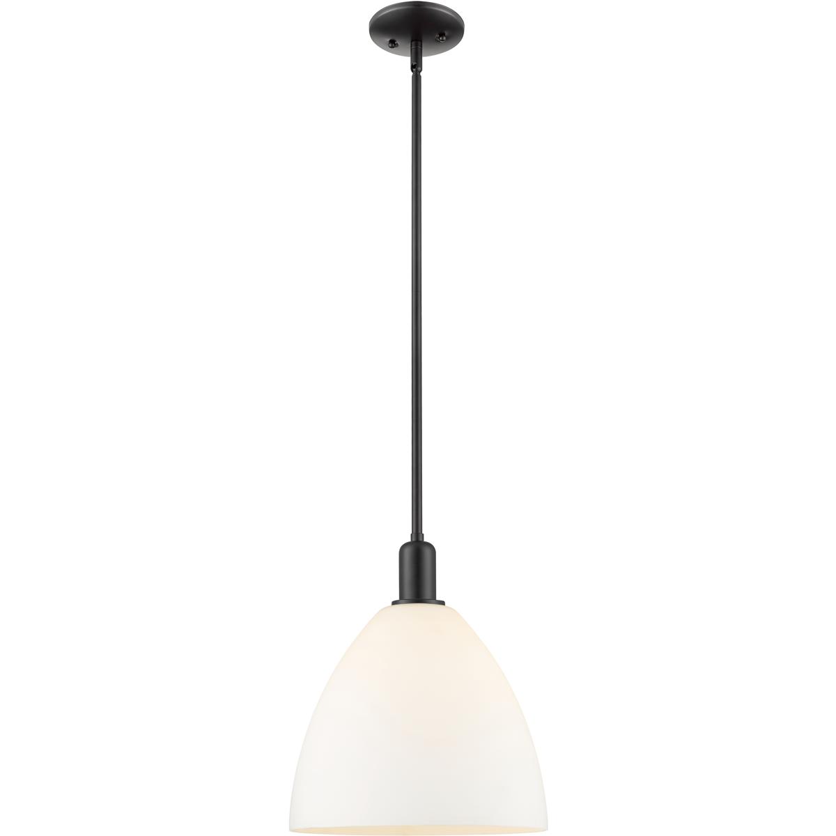Innovations Lighting 716-1S-BK-GBD-121 Arcadia Bristol 1 Light 12 inch Matte Black Mini Pendant Ceiling Light in Matte White
