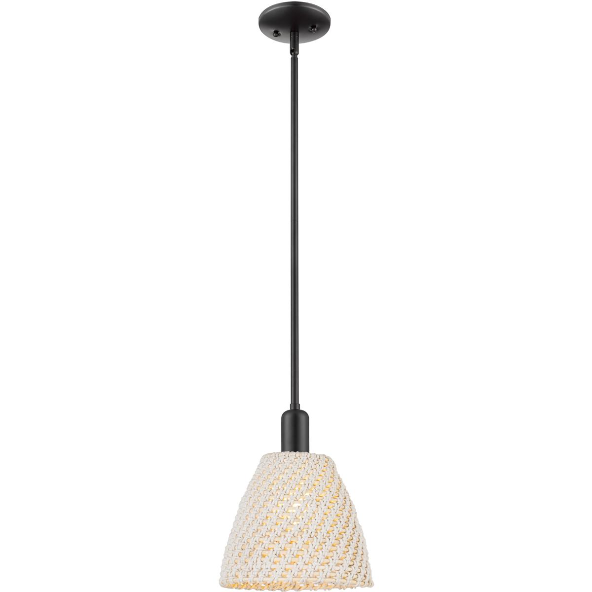 Innovations Lighting 716-1S-BK-NBD-9-NAT Natural Ballston Dome 1 Light 9 inch Matte Black Mini Pendant Ceiling Light