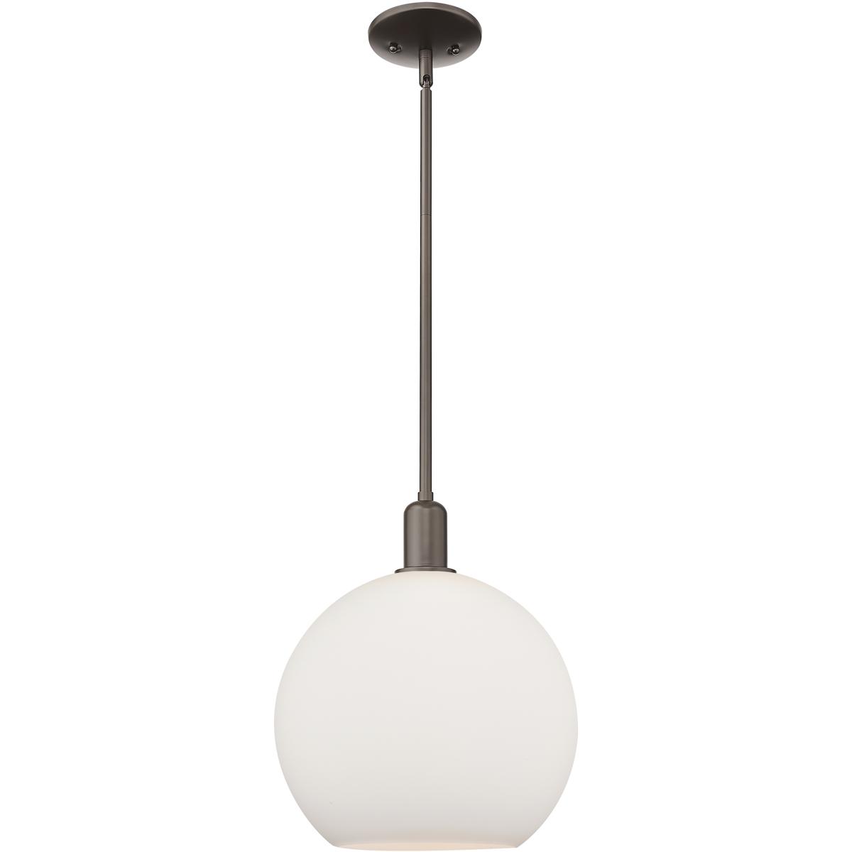Innovations Lighting 716-1S-OB-G121-12 Arcadia Athens 1 Light 11.75 inch Oil Rubbed Bronze Mini Pendant Ceiling Light in Matte White