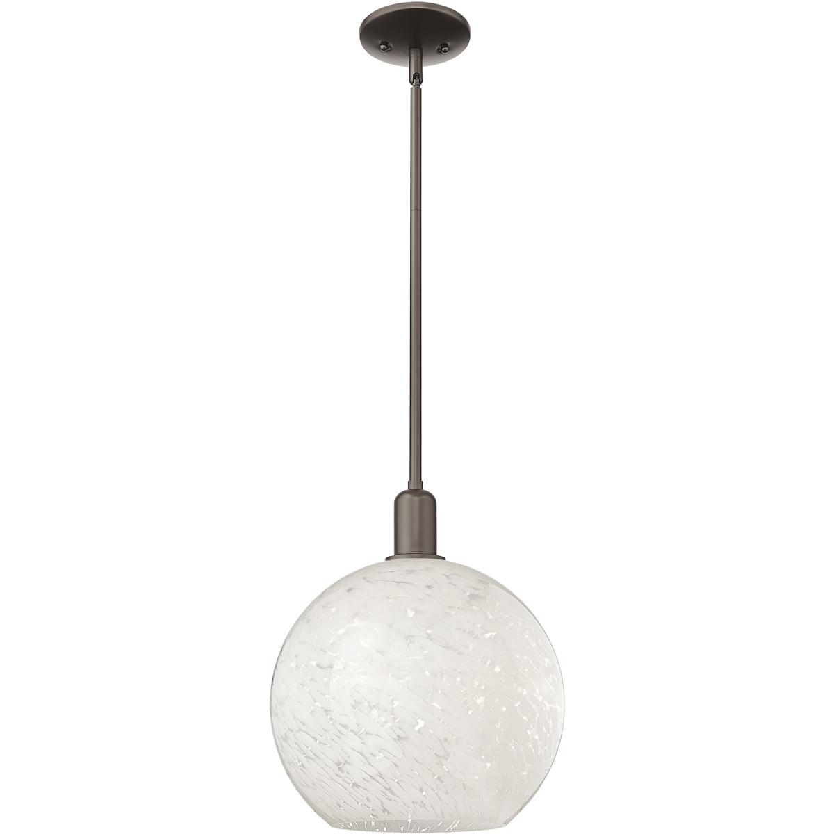 Innovations Lighting 716-1S-OB-G1216-12WM Arcadia White Mouchette 1 Light 12 inch Oil Rubbed Bronze Mini Pendant Ceiling Light