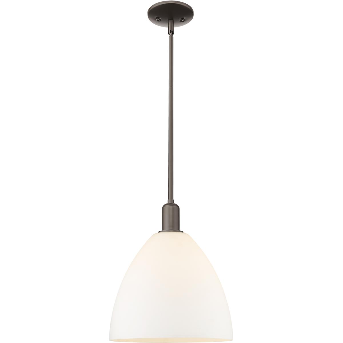 Innovations Lighting 716-1S-OB-GBC-121 Arcadia Berkshire Glass 1 Light 12 inch Oil Rubbed Bronze Mini Pendant Ceiling Light in Matte White