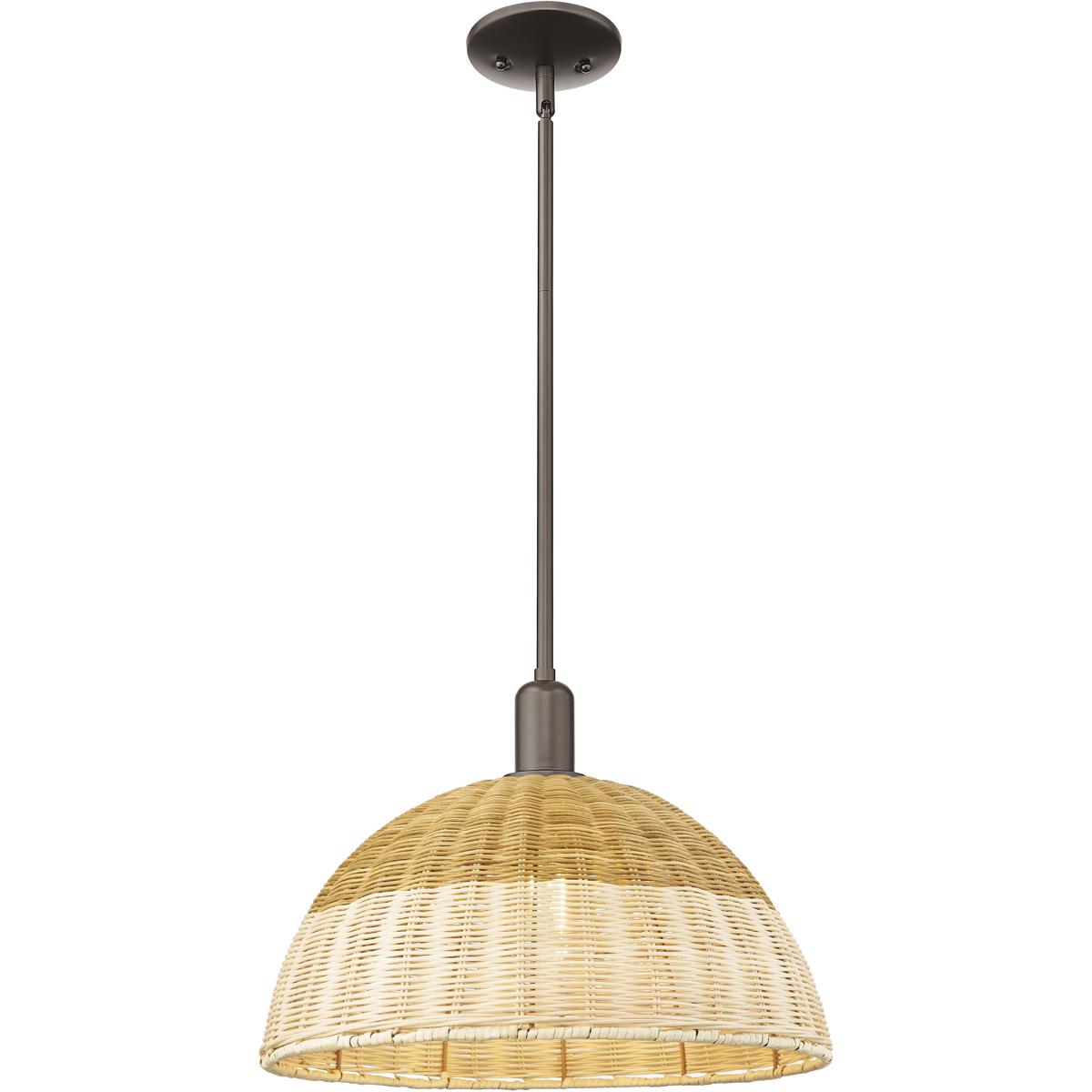 Innovations Lighting 716-1S-OB-NBD2-16-NAT Natural Ballston Dome 1 Light 15.75 inch Oil Rubbed Bronze Mini Pendant Ceiling Light