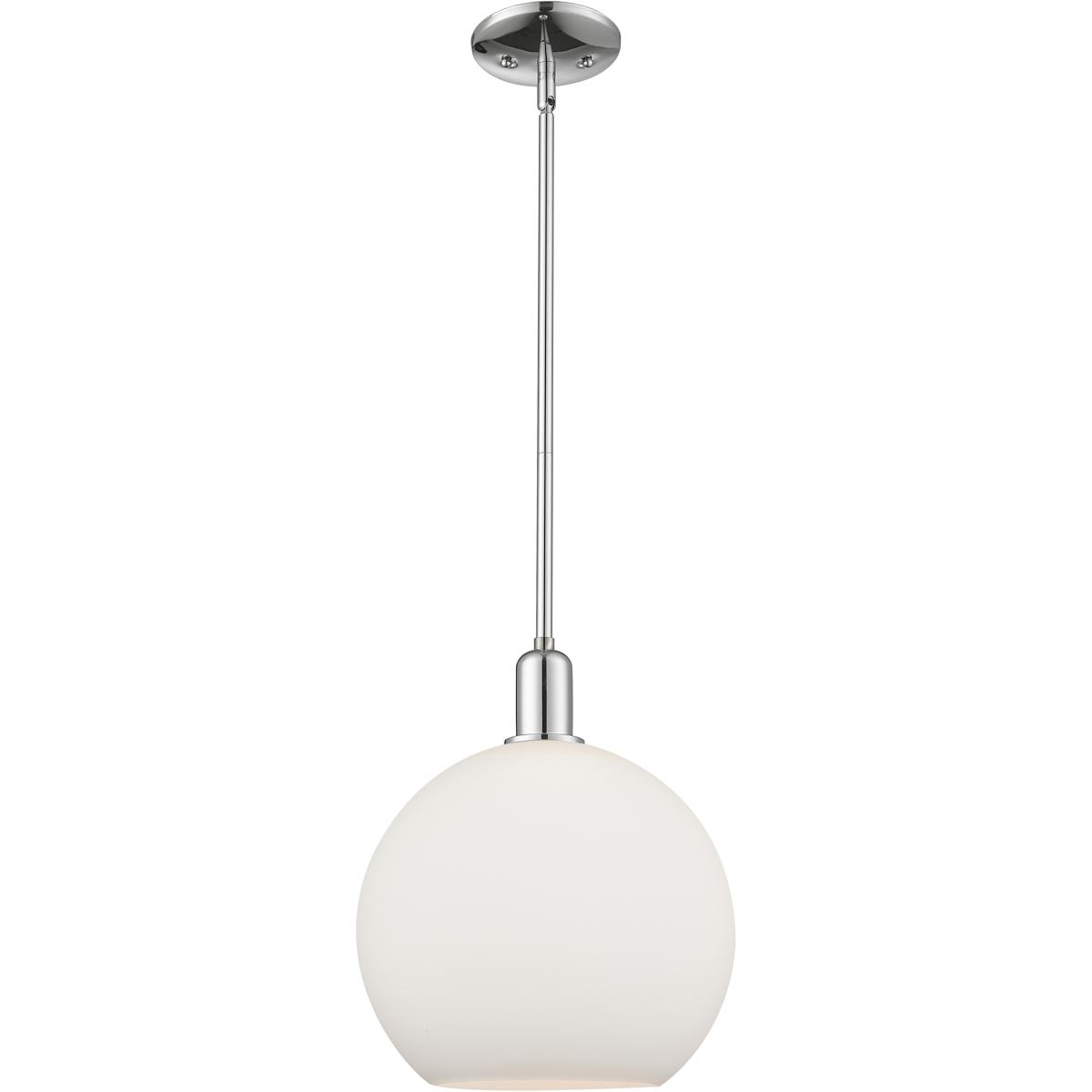 Innovations Lighting 716-1S-PC-G121-12 Arcadia Athens 1 Light 11.75 inch Polished Chrome Mini Pendant Ceiling Light in Matte White