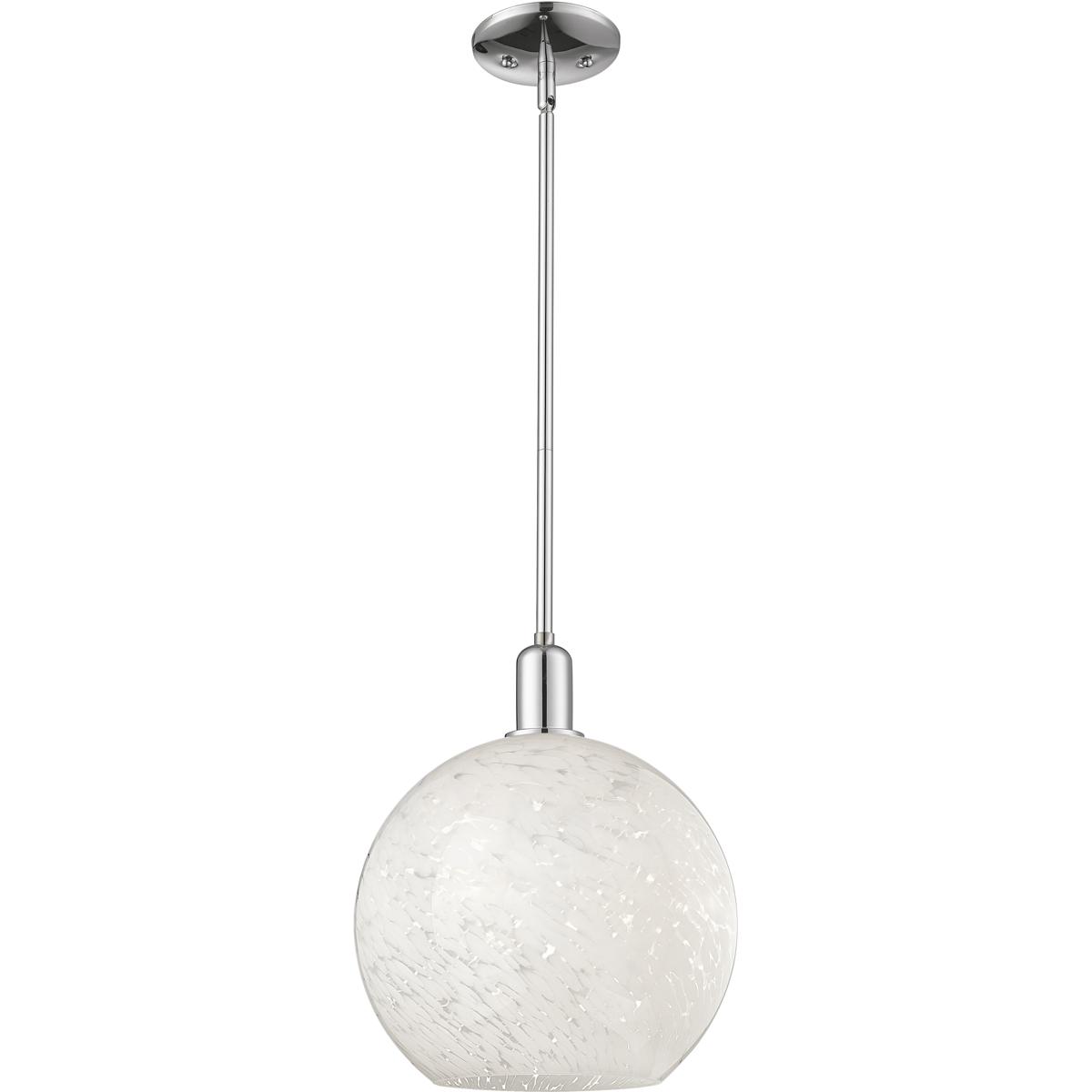Innovations Lighting 716-1S-PC-G1216-12WM Arcadia White Mouchette 1 Light 12 inch Polished Chrome Mini Pendant Ceiling Light
