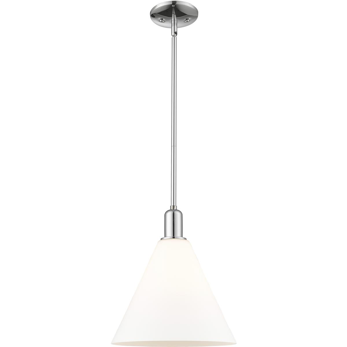 Innovations Lighting 716-1S-PC-GBC-121 Arcadia Berkshire Glass 1 Light 12 inch Polished Chrome Mini Pendant Ceiling Light in Matte White