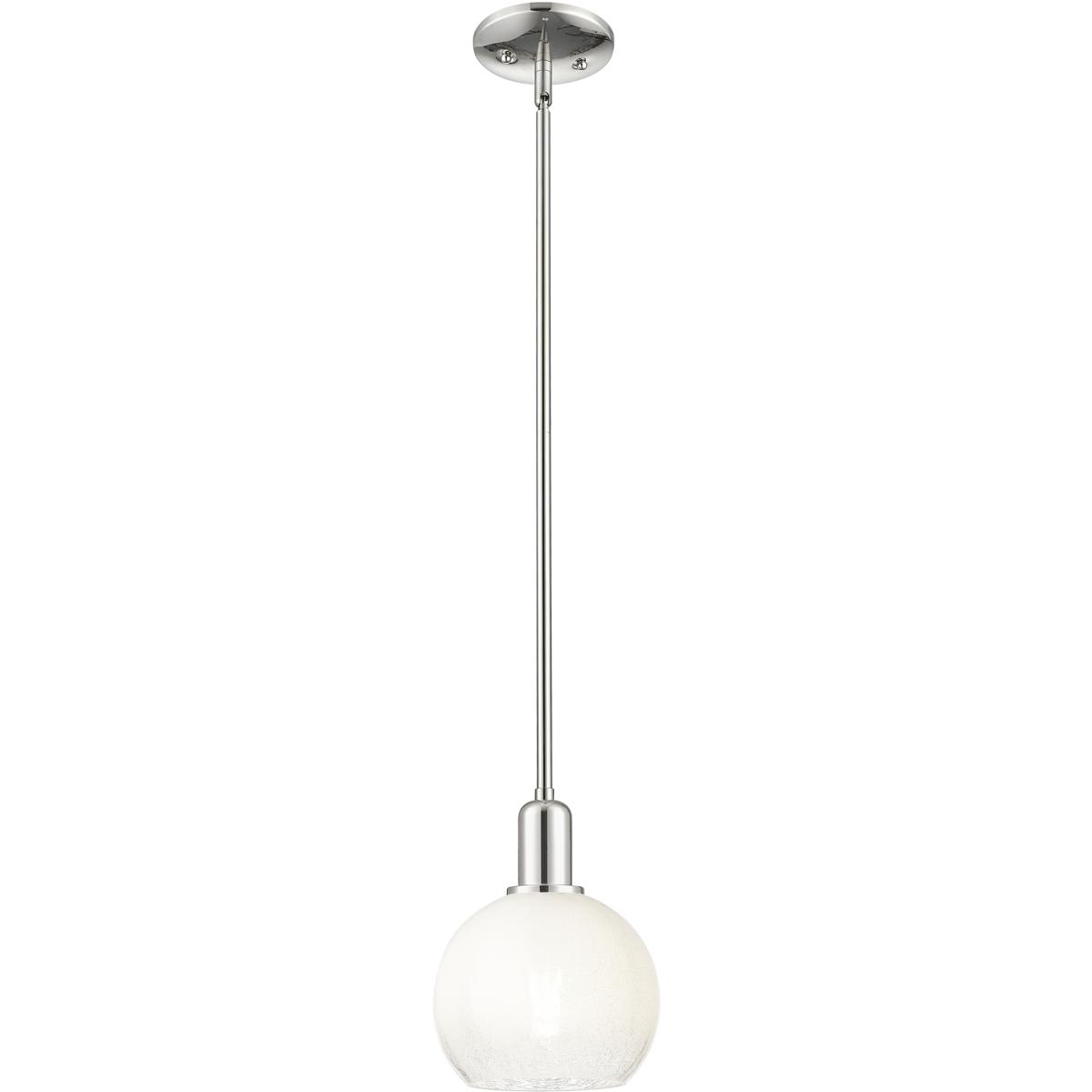 Innovations Lighting 716-1S-PN-G483-8OP Downtown Urban Brookhaven Globe 1 Light 7.88 inch Polished Nickel Mini Pendant Ceiling Light in Opal Glass