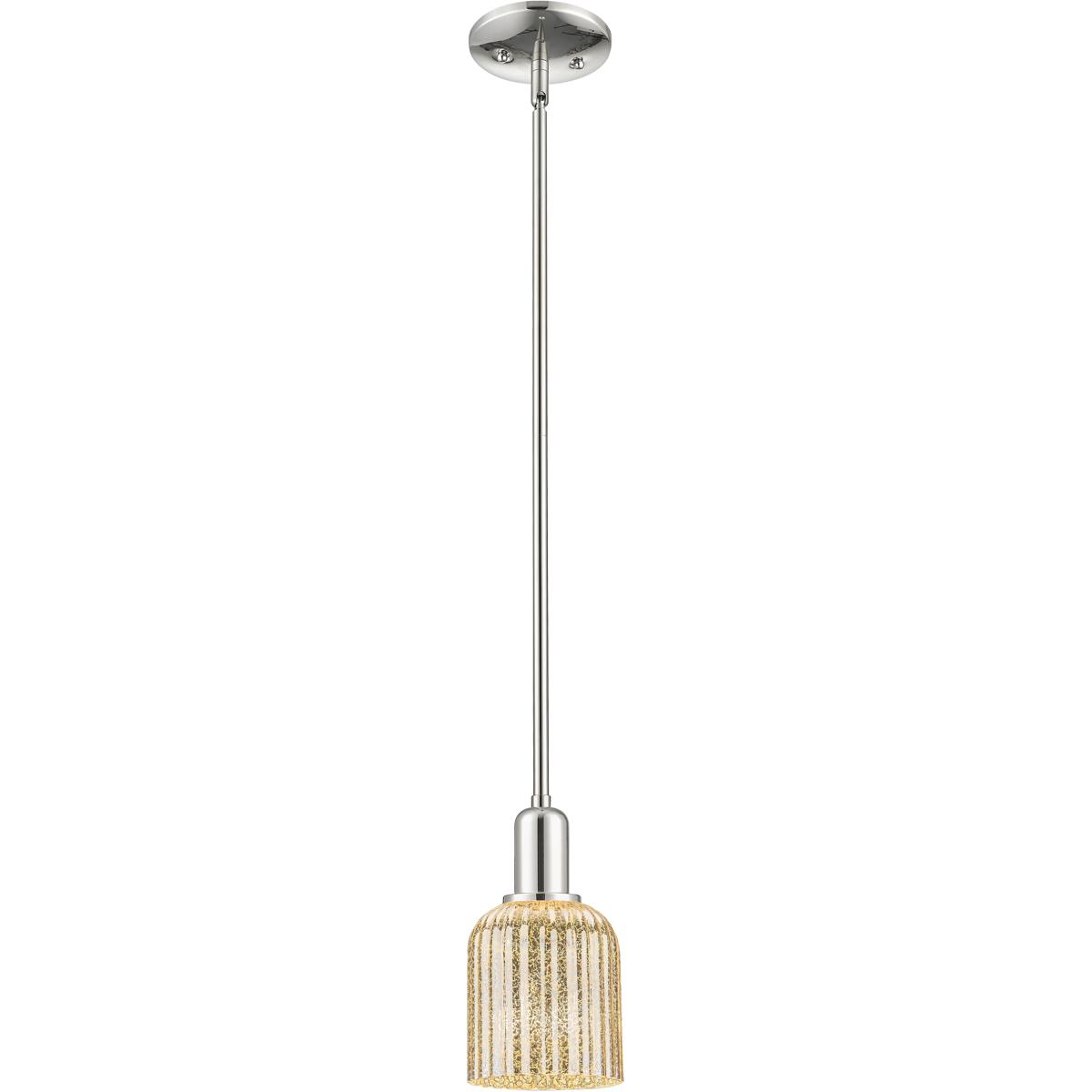 Innovations Lighting 716-1S-PN-G559-5ME Bridal Veil 1 Light 5 inch Polished Nickel Mini Pendant Ceiling Light in Mercury Glass