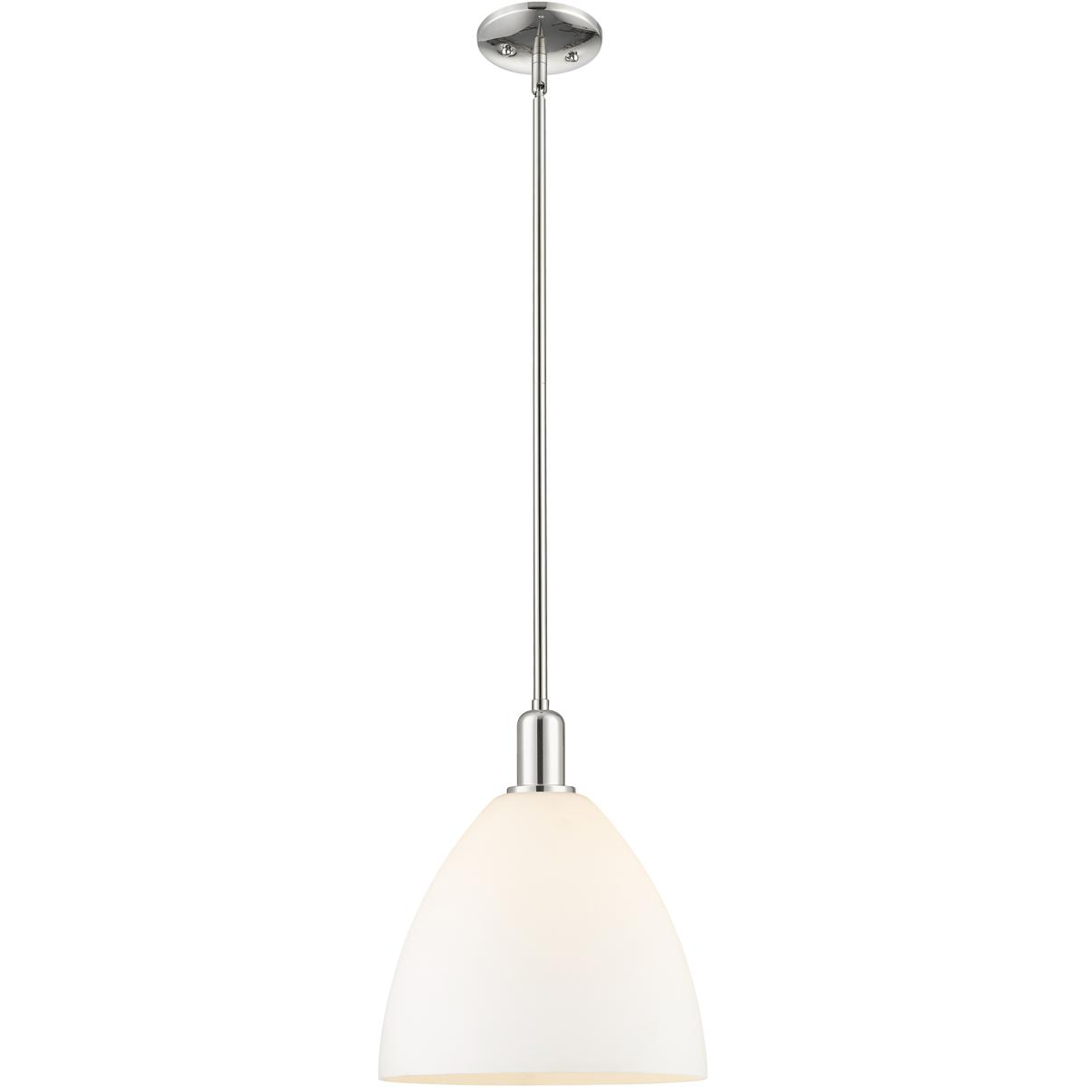 Innovations Lighting 716-1S-PN-GBD-121 Arcadia Bristol 1 Light 12 inch Polished Nickel Mini Pendant Ceiling Light in Matte White