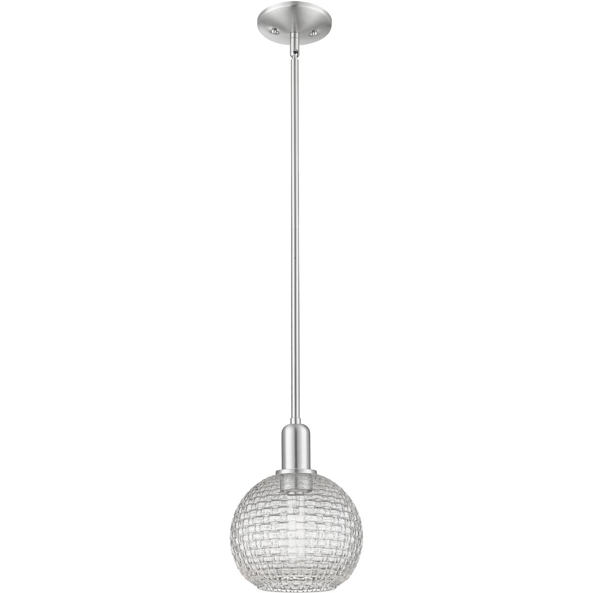 Innovations Lighting 716-1S-SN-G122C-8CL Arcadia Athens 1 Light 8 inch Brushed Satin Nickel Mini Pendant Ceiling Light