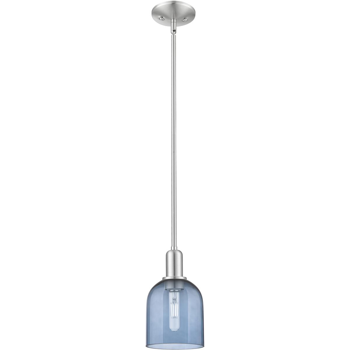 Innovations Lighting 716-1S-SN-G558-6BL Arcadia Bella 1 Light 5.5 inch Brushed Satin Nickel Mini Pendant Ceiling Light in Blue