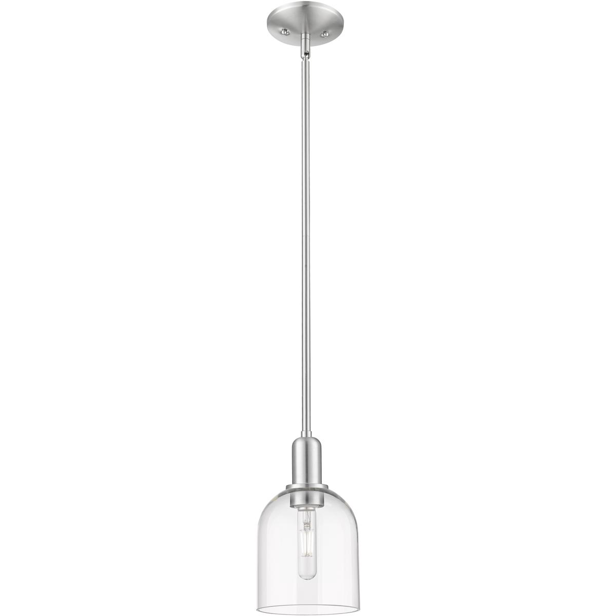 Innovations Lighting 716-1S-SN-G558-6CL Arcadia Bella 1 Light 5.5 inch Brushed Satin Nickel Mini Pendant Ceiling Light in Clear