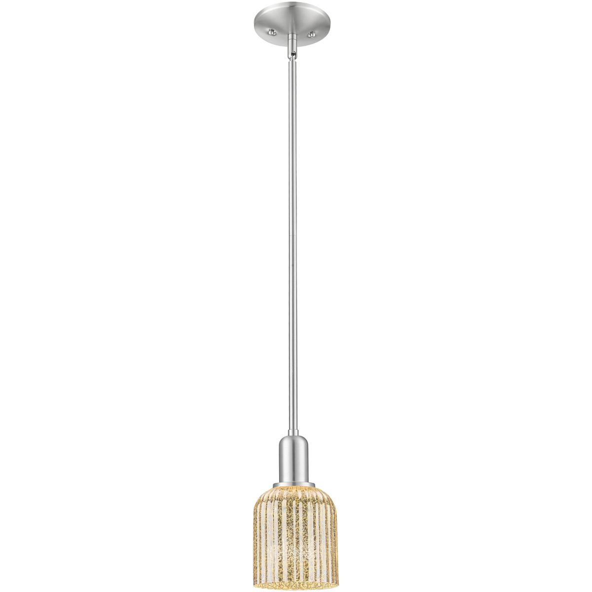 Innovations Lighting 716-1S-SN-G559-5ME Bridal Veil 1 Light 5 inch Brushed Satin Nickel Mini Pendant Ceiling Light in Mercury Glass